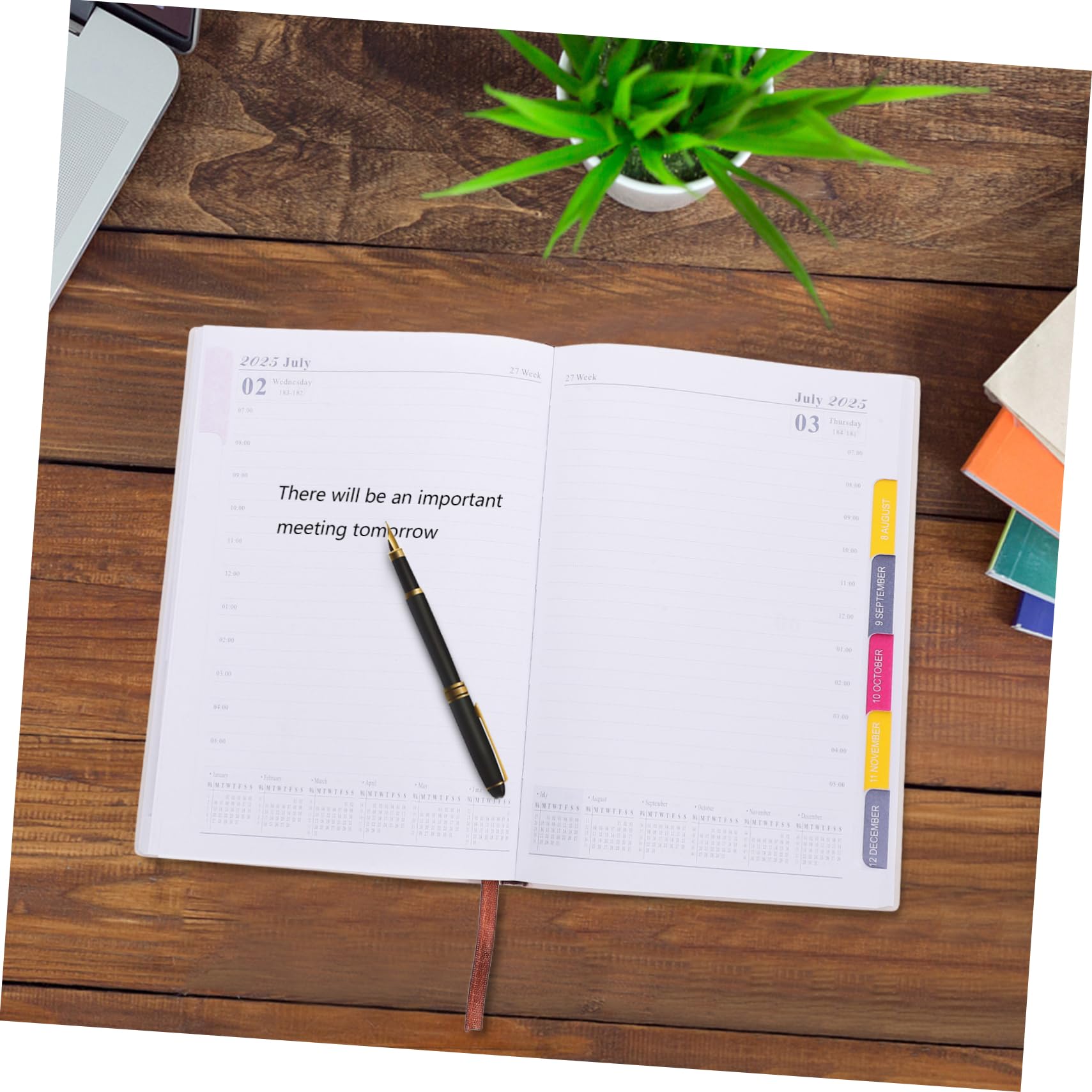 Angoily 3 Pezzi Agenda Planner con Copertina PU Taccuino Organizer Giornaliero e Annuale Leggero e Portatile per Casa e Ufficio Pianificazione e Organizzazione