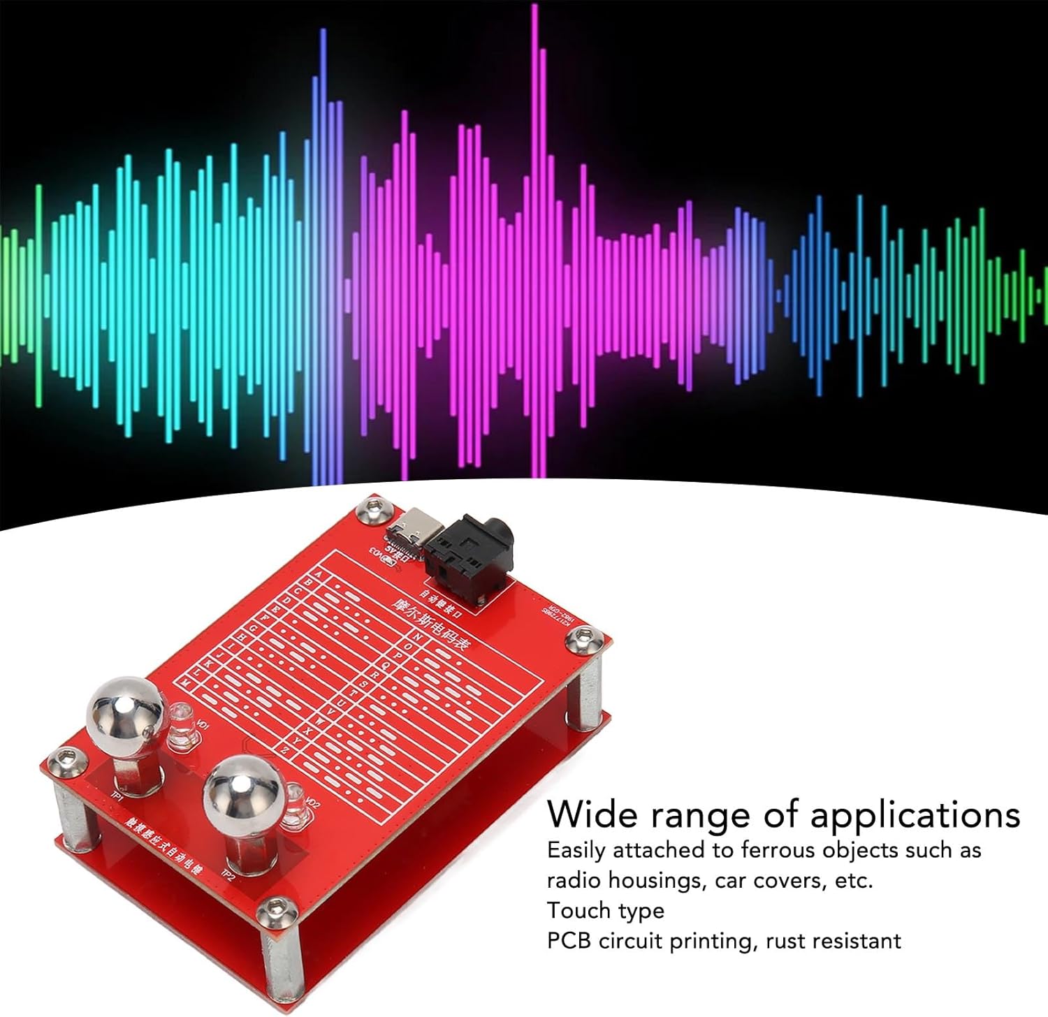 Morse Code Telegraph Key, Automatic Telegraph Key with Magnet Fixed Base, Standard 3.5mm Output, CW Automatic, for Physical Teaching, Morse Code Communication