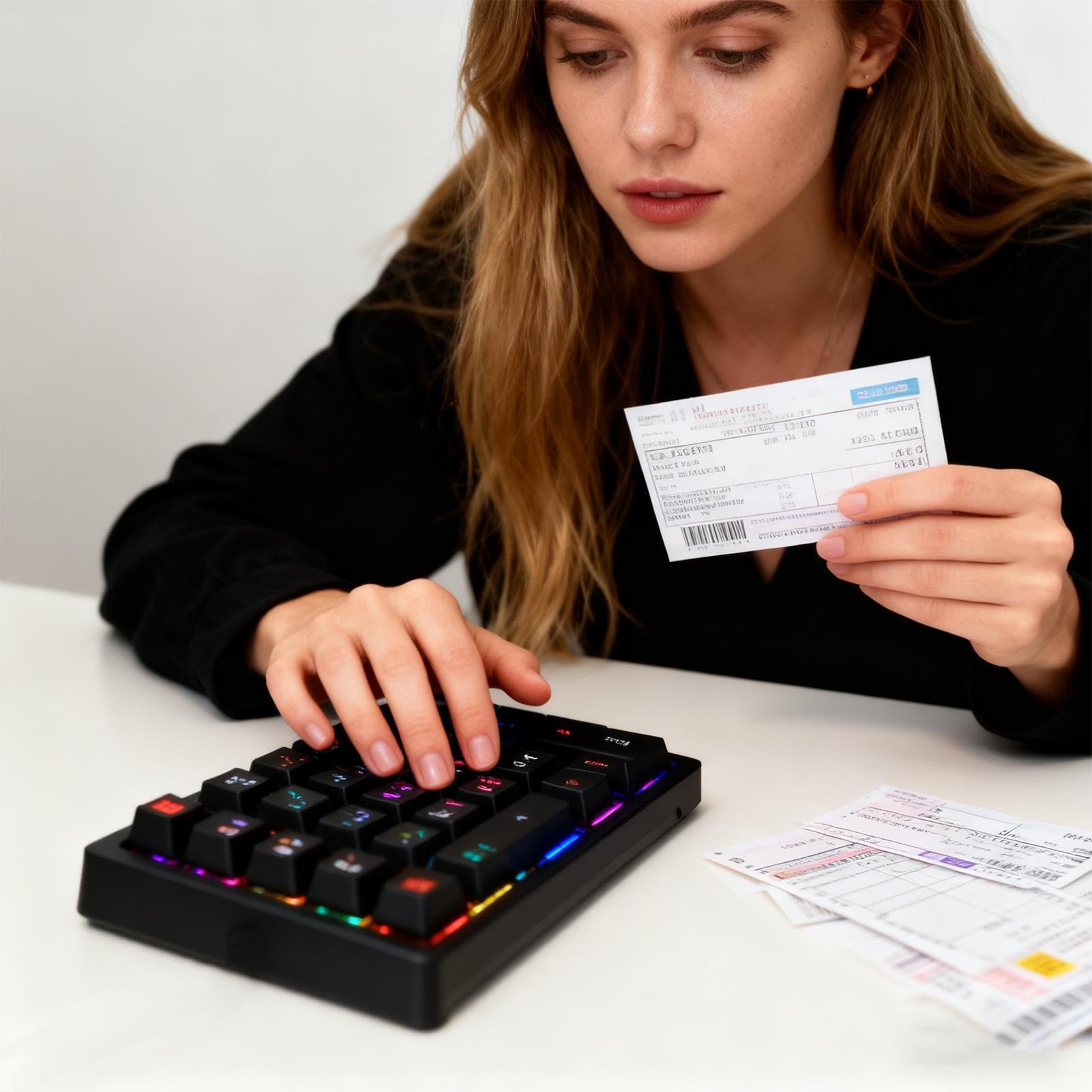 Tastierino Numerico Senza Fili Tastiera Meccanica USB e Compatta | Tastierino da 21 Tasti Portatile e Mini per Laptop, Desktop, Computer e