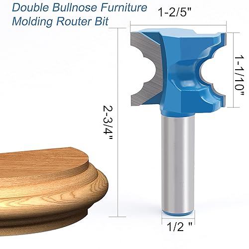 Miniatura 2 de Newdeli Juego de brocas de moldeo arquitectónico de 12 pulgada, 3 piezas, broca de enrutador de moldura para muebles, columna de cuentas redondeadas