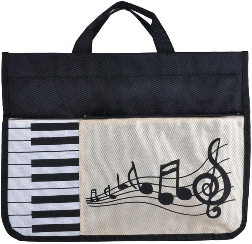 mooderffMusic Bag Duo, Shopping Bag Made of Thick Cotton, Sheet Music Document Bag, 37 cm x 27 cm