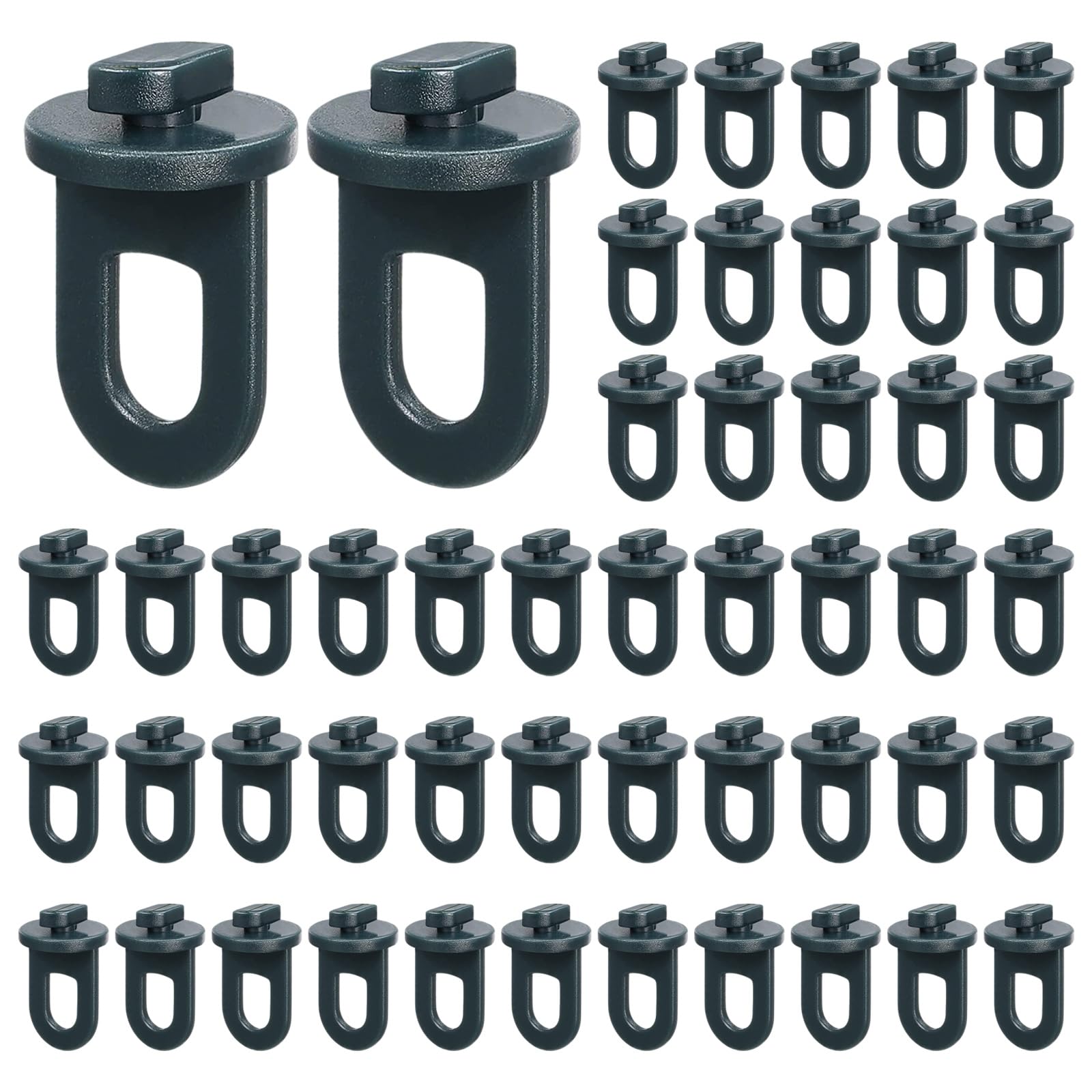 50 Pack Greenhouse Twist Clips Hanging Anchors for Inside Greenhouse Glazing Bar Channels Insulation Clips Plant Support Garden Accessories Dark Green