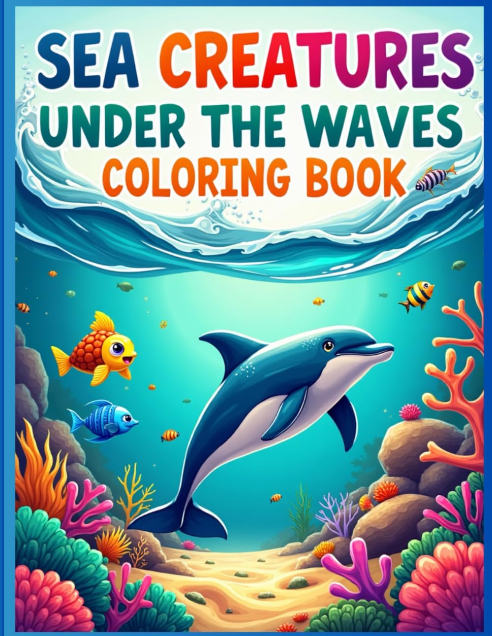 Sea Creatures Under the Waves Coloring Book