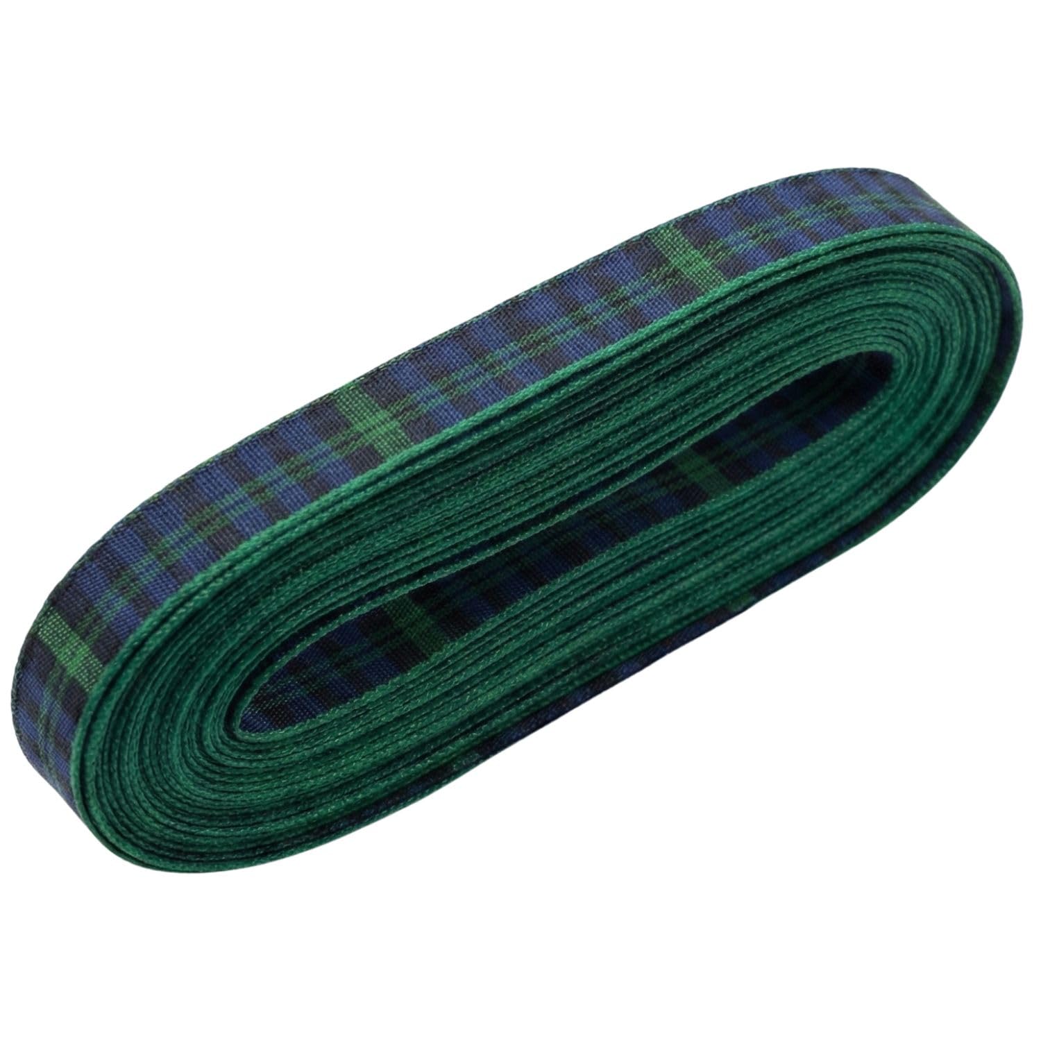 Black Watch Tartan Ribbon 10mm x 10m - Woven Reversible Yarn-Dyed Non-Wired โ image 1