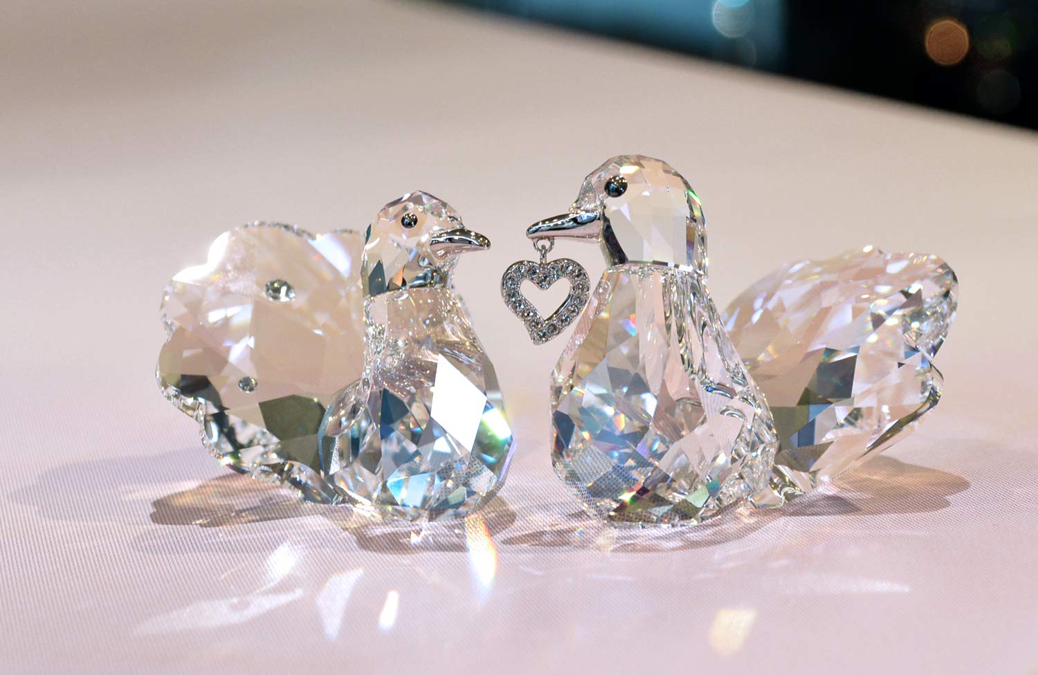 スワロフスキー 置物 オブジェ キジバト 『Love Turtledoves』 スワロフスキー SWAROVSKI 極美品 Love Turtledoves キジバト 鳥