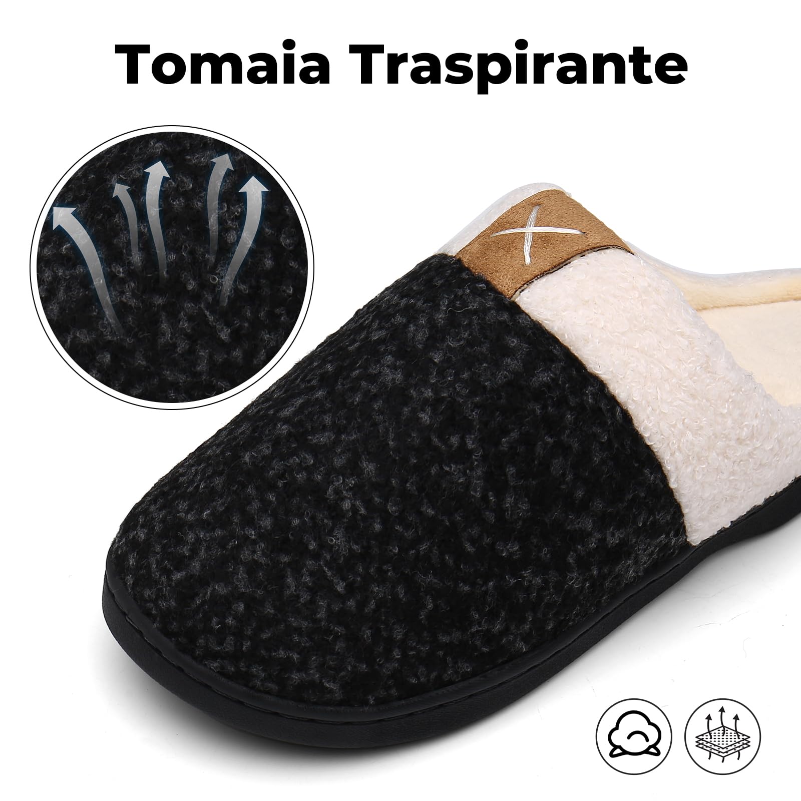 Mishansha Pantofole Donna Uomo Memory Foam in Caldo Cotone Scarpe da Casa