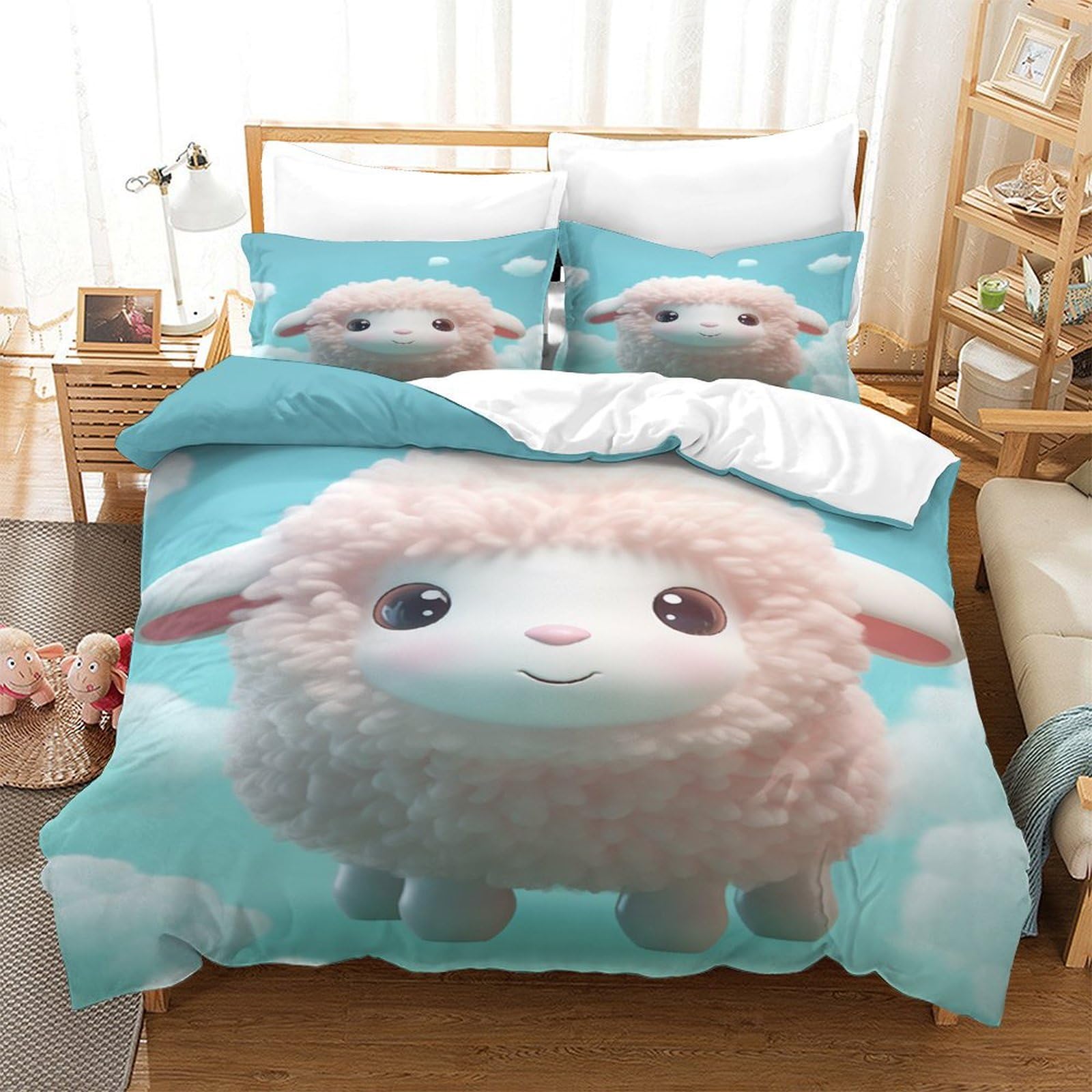 Ensemble de literie alpaga housse de couette 140x200 super douce