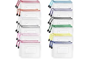 24-Count Mesh Zipper Pouch Set for School, Office, and Travel Essentials