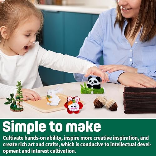 Miniatura 6 de 180 piezas de limpieza de tuberías de chenilla, limpiadores de tuberías verdes, limpiadores de tuberías artesanales, tallos de felpilla para el día