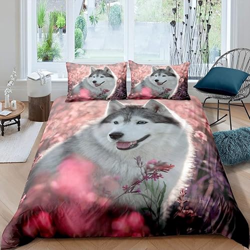 Miniatura 4 de Feelyou Juego de funda de edredón para cachorros, diseño de perro carlino marrón, para niños y niñas, con temática de animales en 3D, funda de