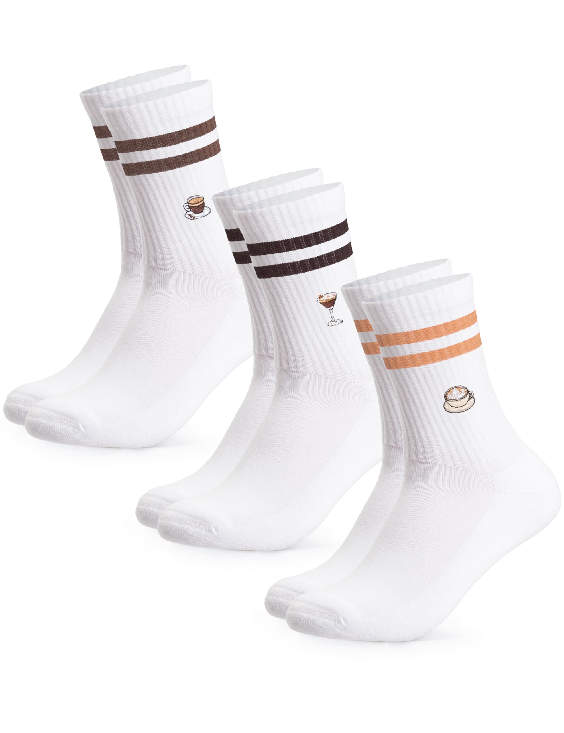 Occulto Damen & Herren Motiv Tennissocken mit Streifen 3er Pack (Modell: Summer), Statement Tennis Socken