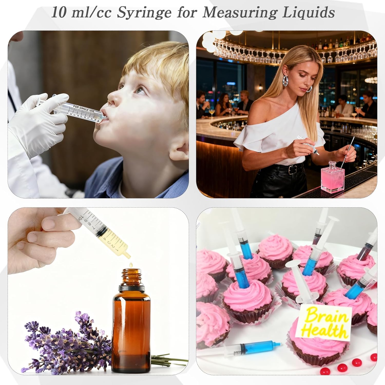 210 Pcs 10 ml/cc Plastic Liquid Measuring Syringes, Clear Small Syringes Without Needle for Oral Industrial Scientific Labs Pets Feeding Plants Watering