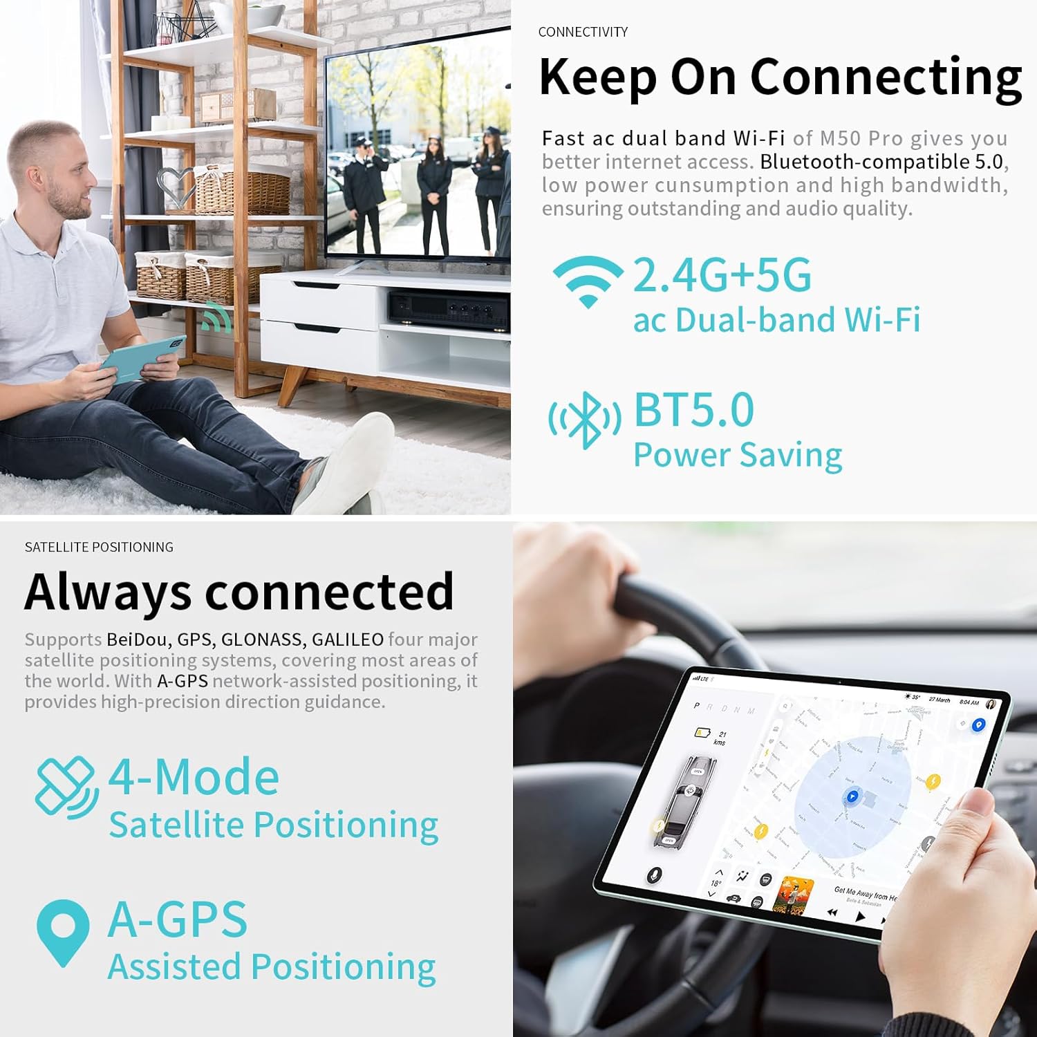 TECLAST M50Pro Tablet Android 13 10.1 Pollici 16GB RAM+256GBROM(TF 1TB),4G LTE+5G WiFi, T616 Octa-Core 2.0GHz, FHD 1920x1200, BT5.0/Google GMS/13MP/Type-C/Face ID/GPS/OTG/6000mAh/3,5mm Jack/Metal-2023 TECLAST M50Pro Tablet Android 13 10.1 Pollici 16GB RAM+256GBROM(TF 1TB),4G LTE+5G WiFi, T616 Octa-Core 2.0GHz, FHD 1920x1200, BT5.0/Google GMS/13MP/Type-C/Face ID/GPS/OTG/6000mAh/3,5mm Jack/Metal-2023