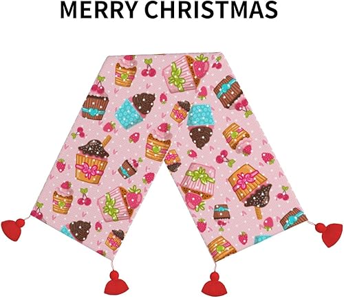 Miniatura 3 de Camino de mesa de Navidad de 60 pulgadas de largo, camino de mesa de otoño para mesa de comedor, decoraciones de Navidad, camino de mesa de café con