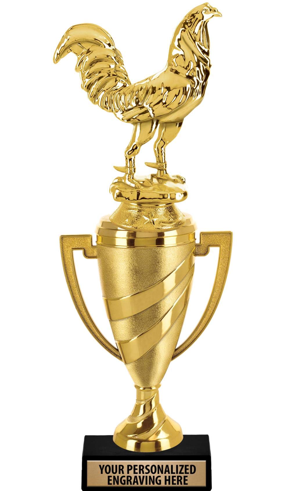 Crown Awards Fighting Rooster Trophy, 14" Gold Cup Fighting Rooster Trophies with Free Personalization