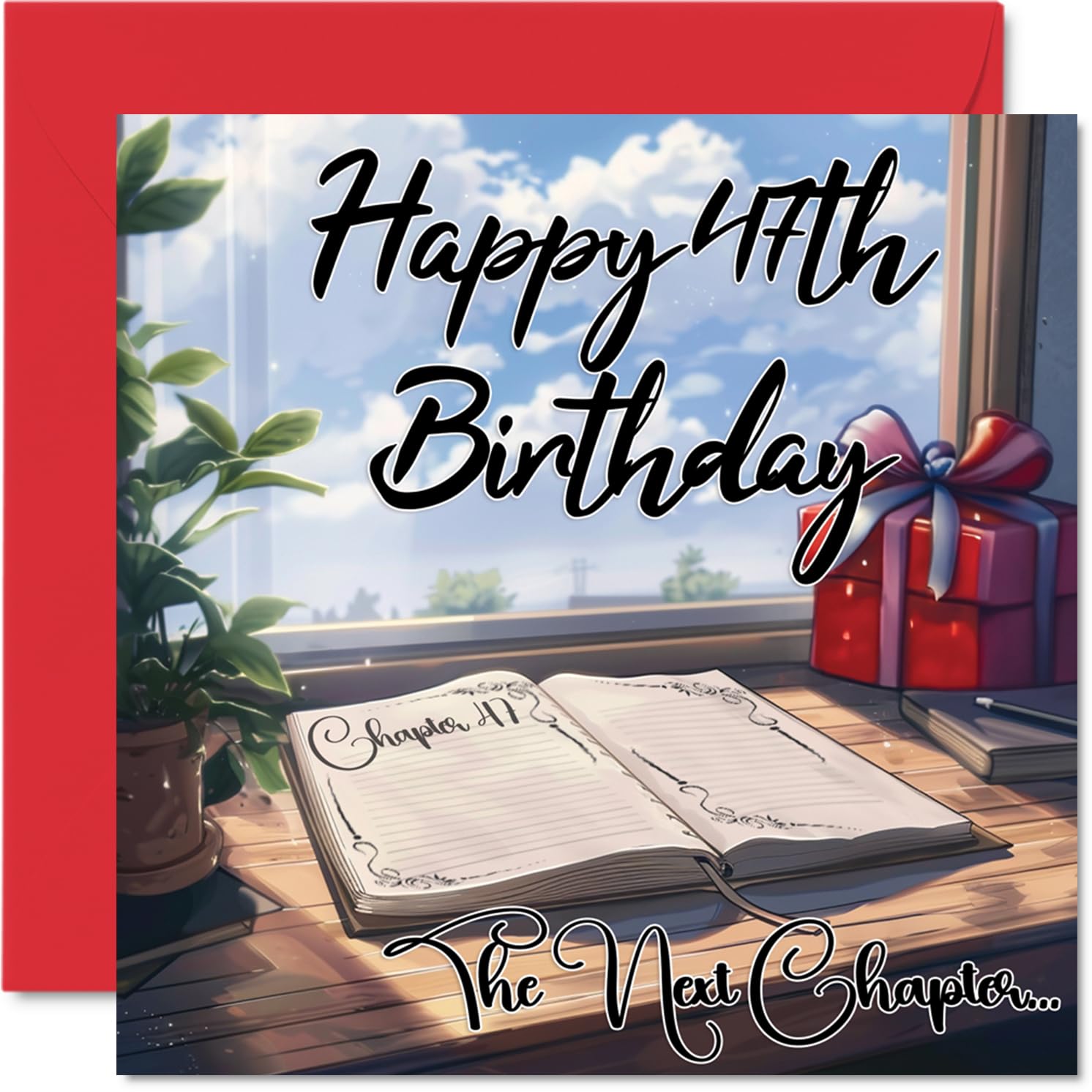 Anime 47th Birthday Cards for Woman Men - The Next Chapter - Happy Birthday Card for Dad Mum Brother Sister Grandad Nanny Grandma Uncle Auntie, 145mm Bday Greeting Cards