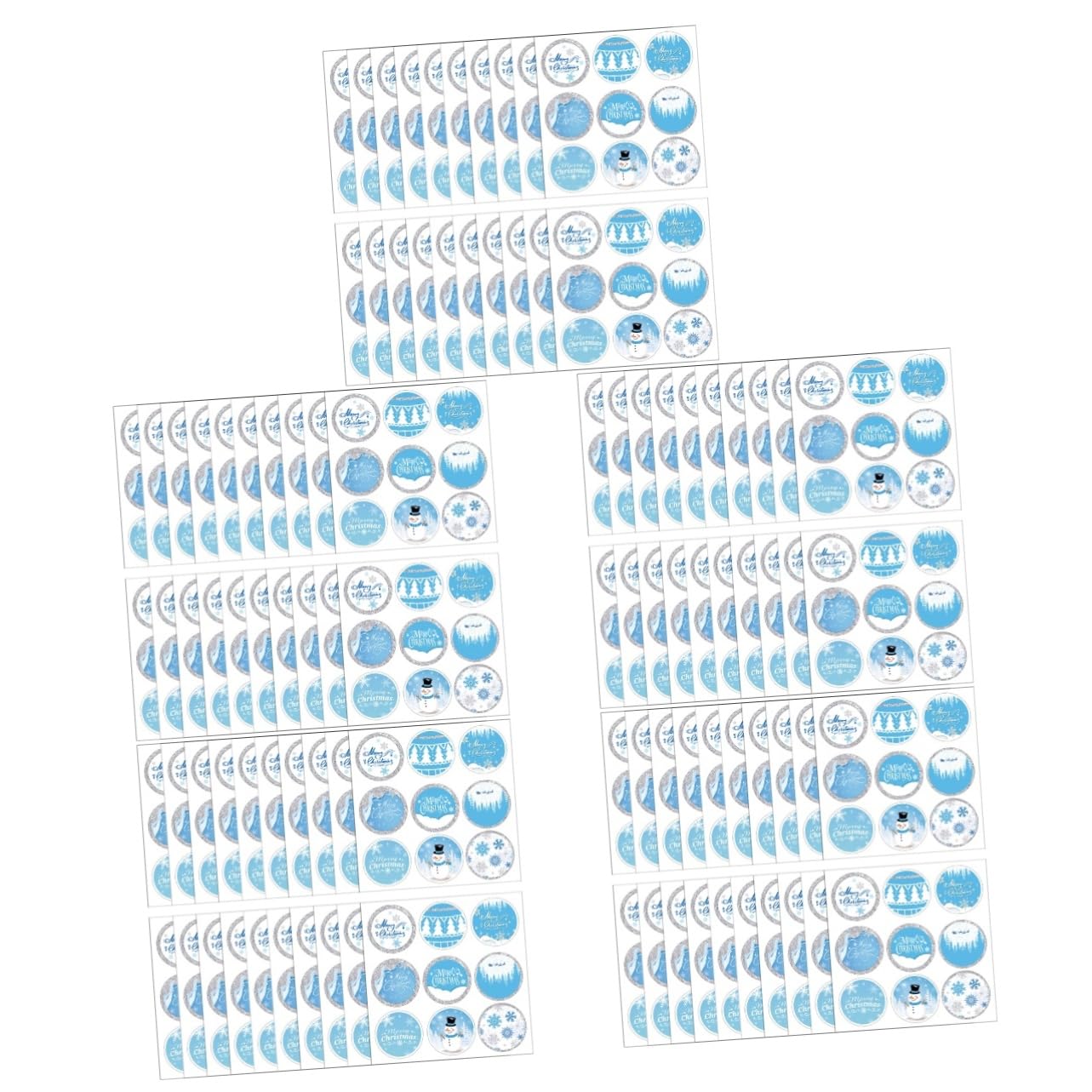 100 Fogli Adesivi natalizi adesivi per regali da forno con sigillo avvolgente stickers scrapbooking per pacchetti etichette adesive fai da te di tenuta Blue VILLCASE