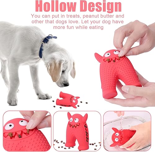 Miniatura 6 de MADDEMCUTE Juguetes chirriantes para perros masticadores agresivos, juguete interactivo duradero para perros grandes, medianos y pequeños, limpieza