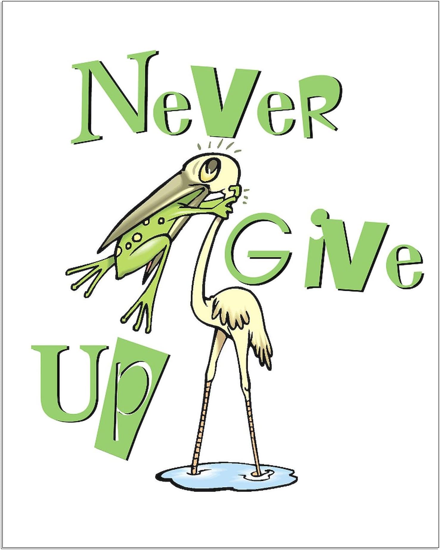 CafePress Never Give Up Frog Choking Bird 16"x20" Poster on Heavy Semi-Gloss Paper