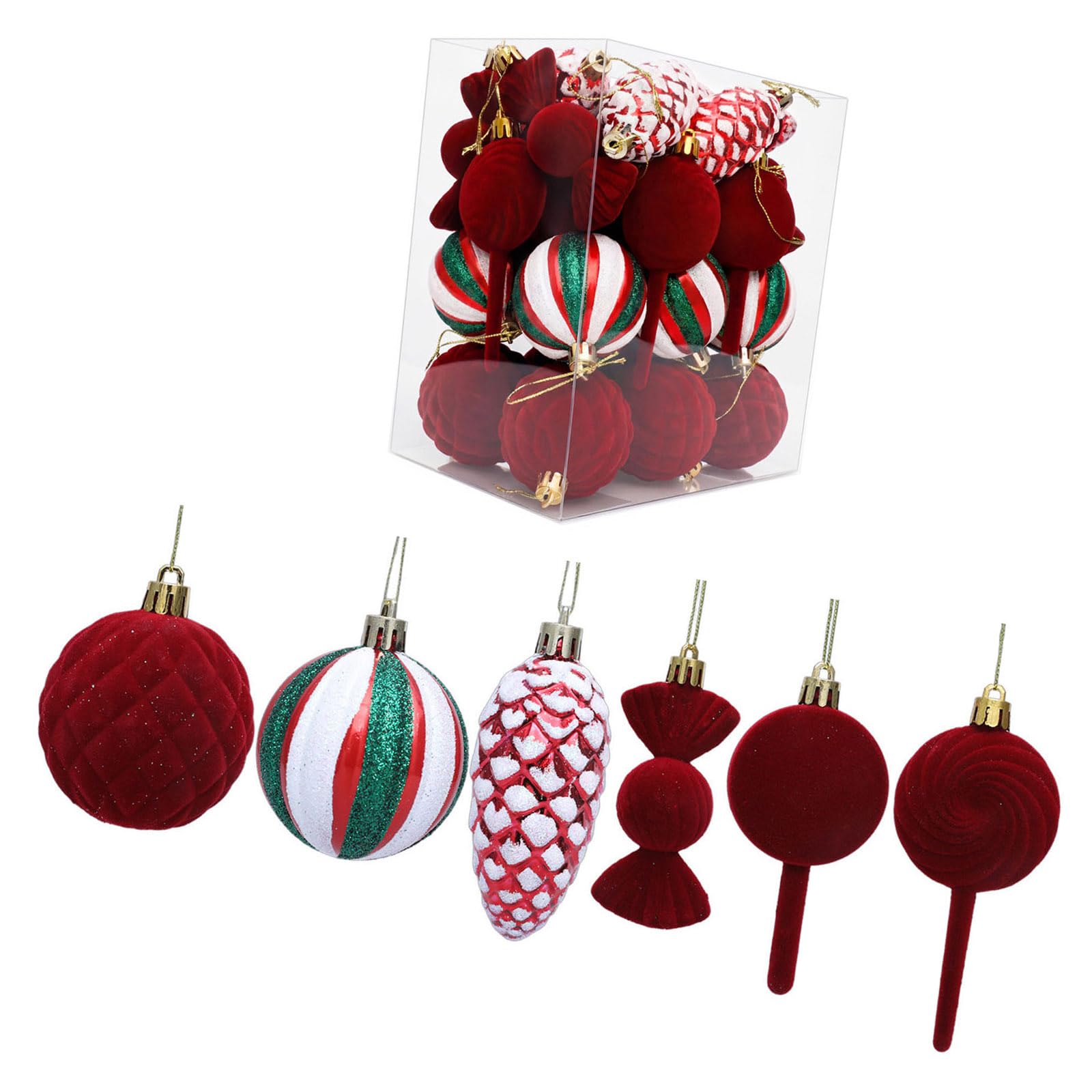 Tsophreniq A Colorful Flocking Christmas Decorations For Creative Tree Styling Nd Party Ccent Hanging Ccessories Bulk Christmas Ornamentation