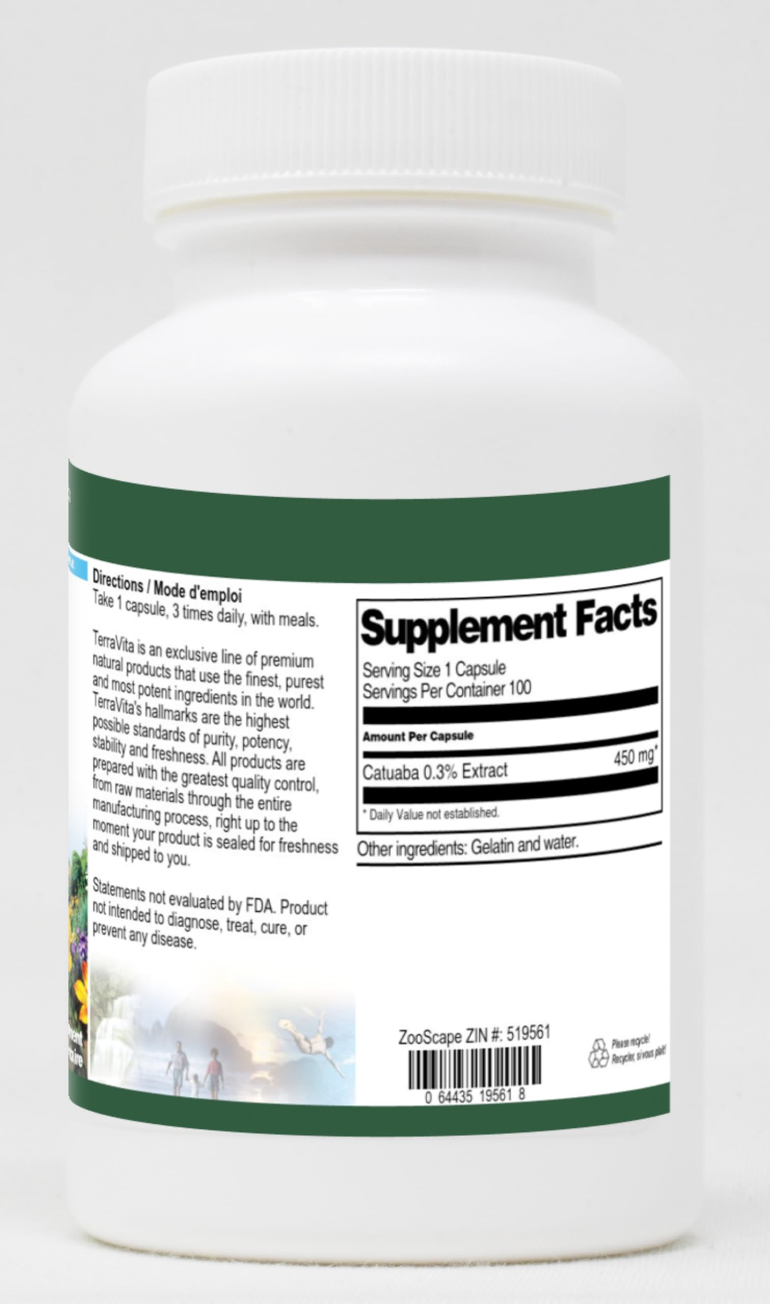 Amazon.com: Catuaba 0.3% - 450 mg (100 Capsules, ZIN: 519561