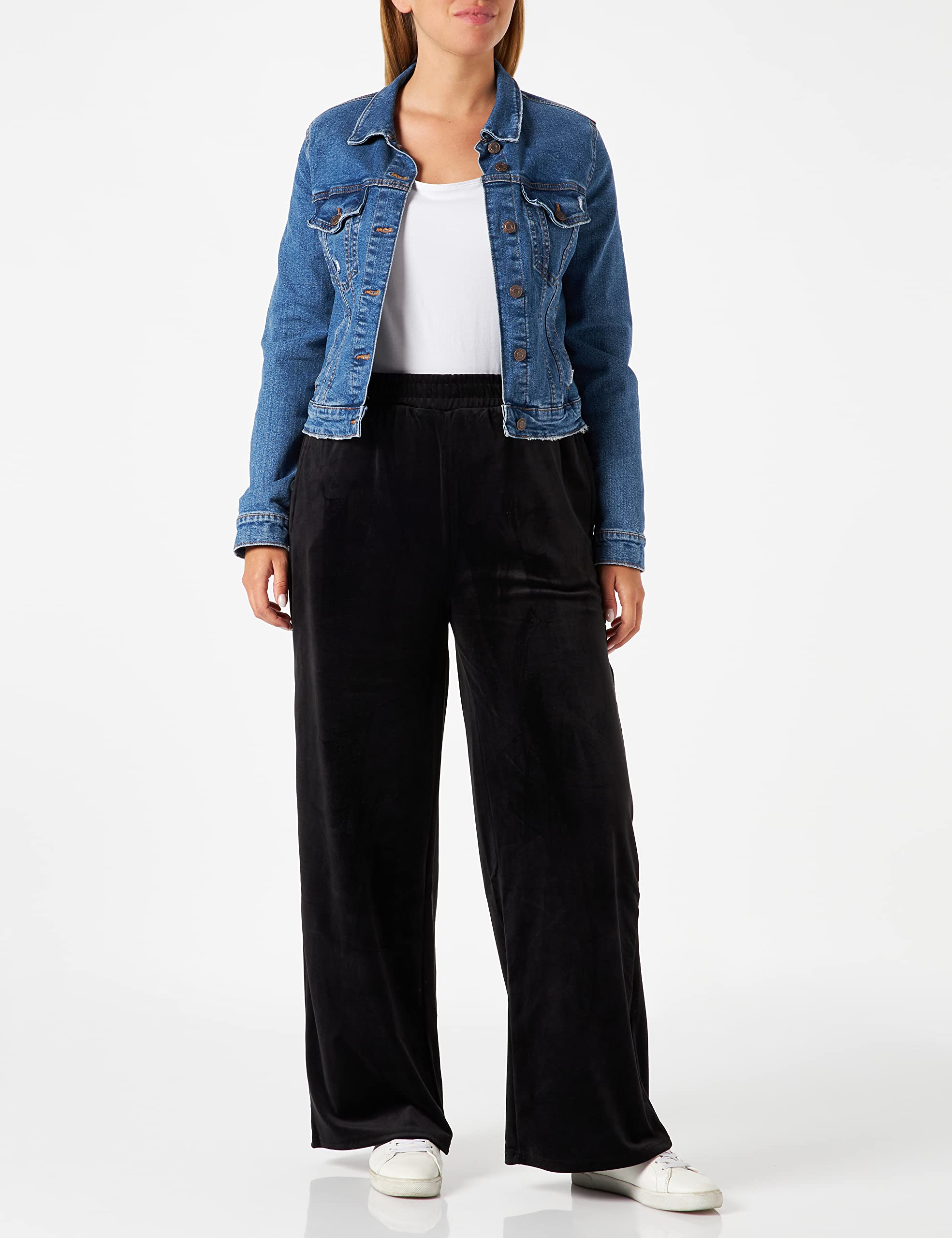Urban Classics Damen Ladies High Waist Straight Velvet Sweatpants