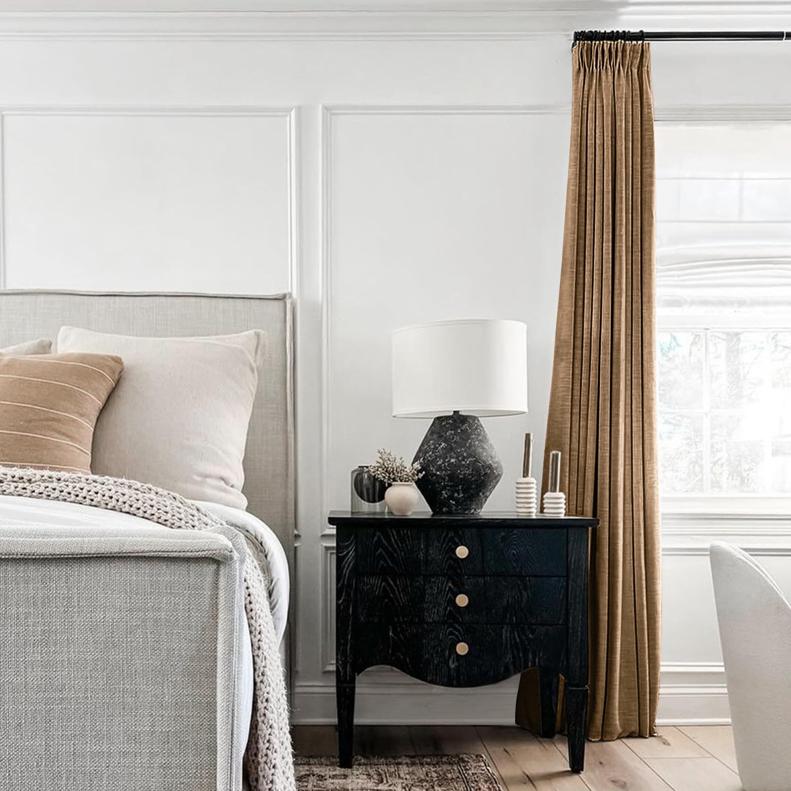 レディ￼ーカーテン Amazon｜TWOPAGES 幅52 x 長さ63インチ ピンチプリーツ 遮光