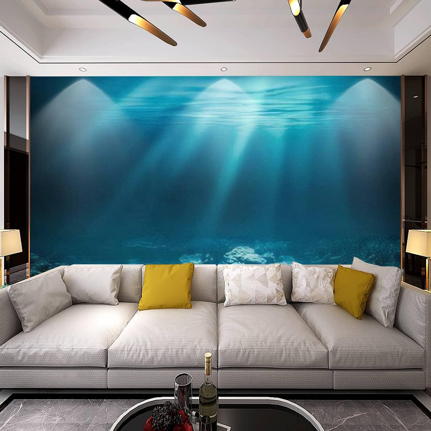 Modern 3D Sea deep or Ocean Underwater with Coral Reef as a Background