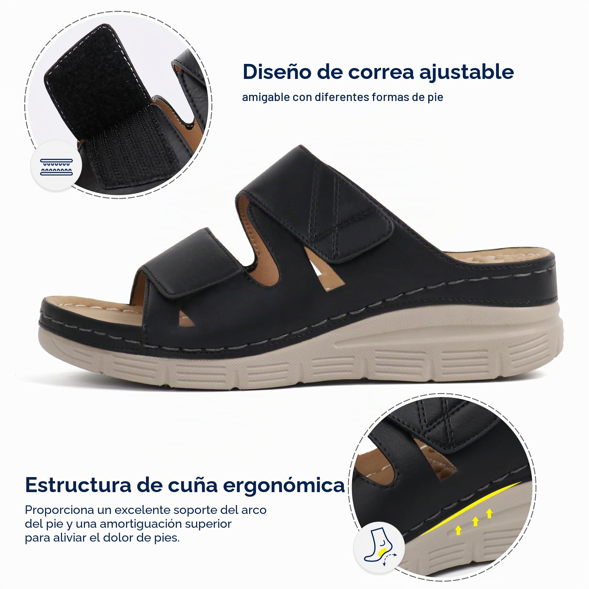 Ortho + Rest Sandalias ortopédicas para mujer con soporte para el arco Sandalias ortopédicas para caminar