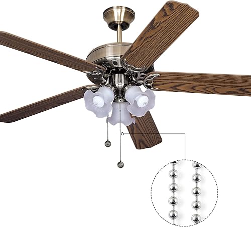 Miniatura 5 de Tangyinrd Cadena de tracción para ventilador de techo de 196 pulgadas, extensión de cadenas de cuentas, extensores de cadena ligera, acero