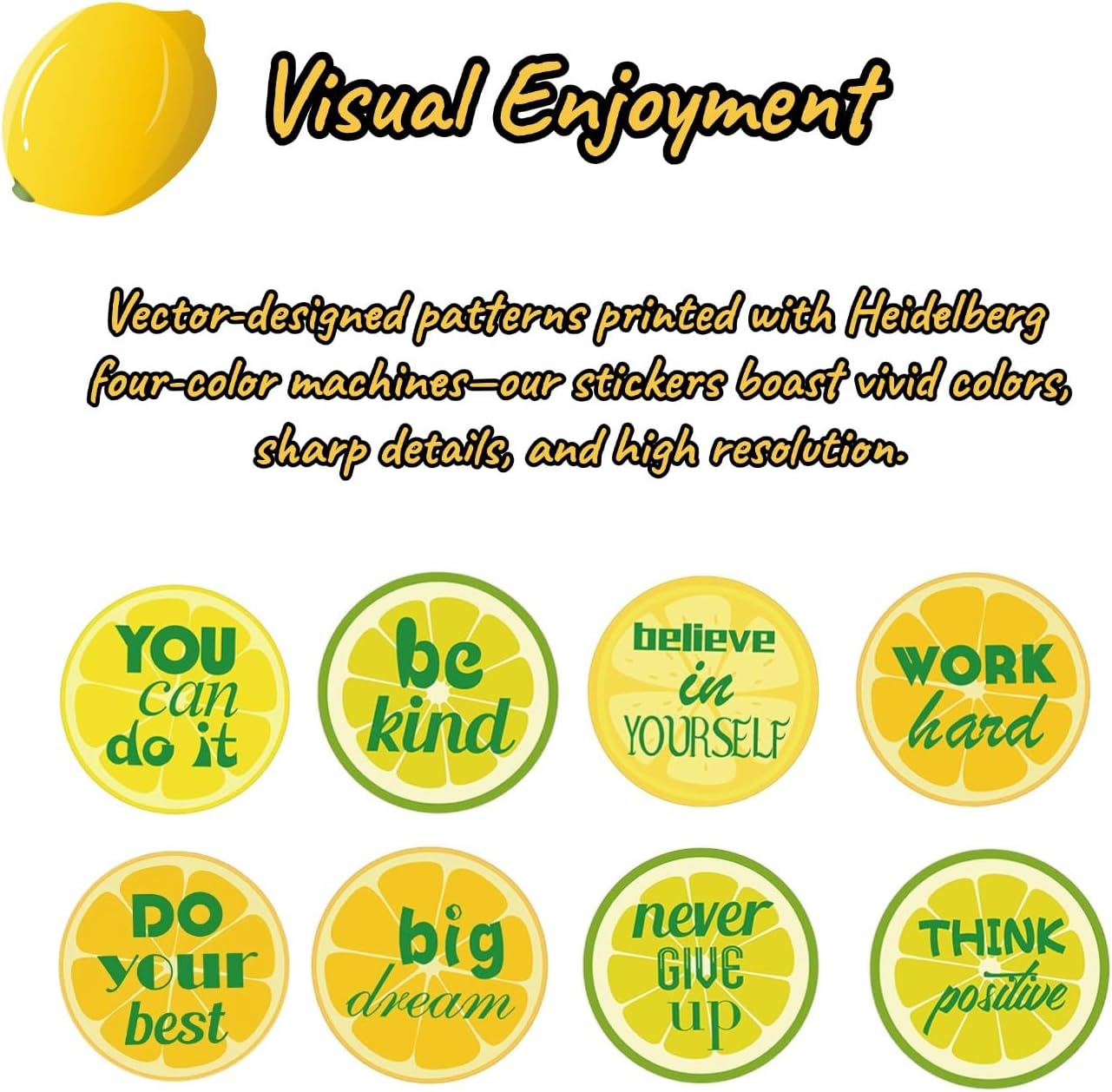 1000pcs Lemon Inspirational Motivational Stickers,Thank You Lemon Stickers,for Small Business Packaging,Party Favors, or Wedding, Waterproof 1.5inch Labels,Lemonade Banner Art image 3