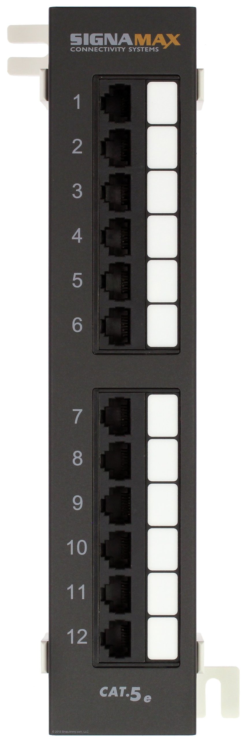 12458M-C5E CAT5E, 12-PORT WALL MOUNT PATCH PANEL