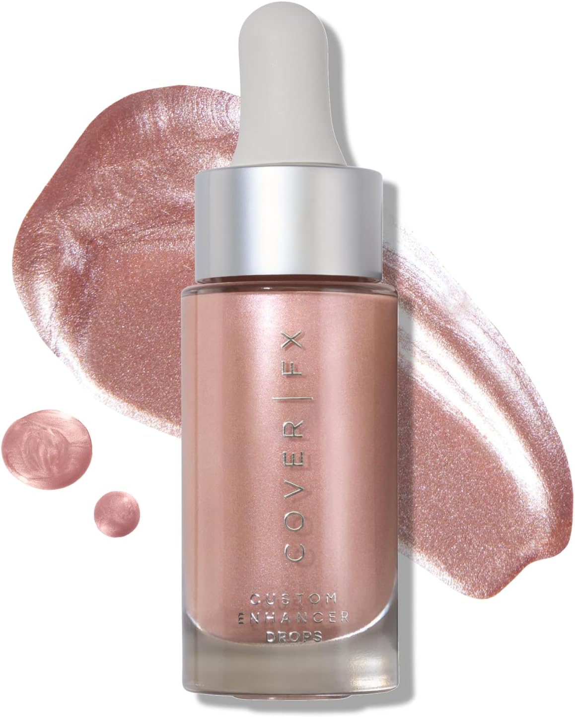 COVER FX Custom Enhancer Drops Liquid Highlighter, Versatile Illuminator, Blend with Foundation and Makeup, Blossom, 0.5 Fl Oz