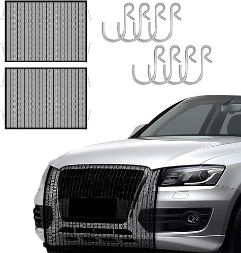 2 redes de protección para rejilla de automóvil, red de entrada de aire de alta densidad a prueba de polvo, evita que piedras, suciedad y hojas