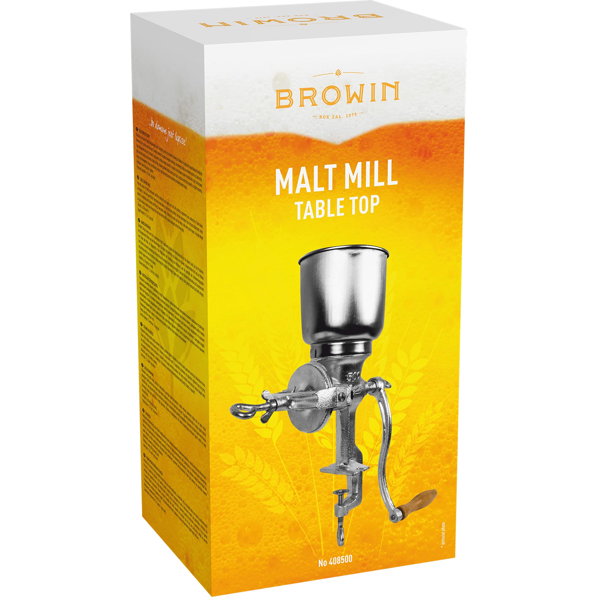 Broyeur de Table Browin 408500 pour Brassage Maison - Réglage de Broyage