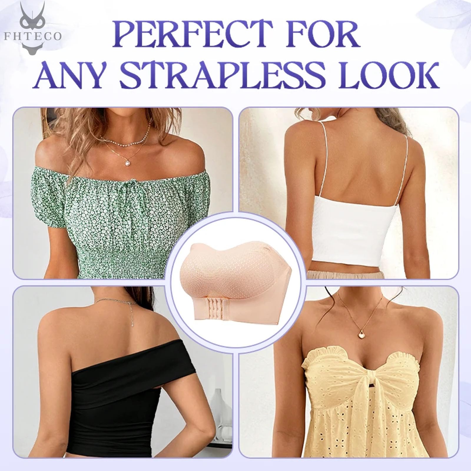 Reggiseno a fascia senza spalline senza spalline senza spalline reggiseni push-up per le donne reggiseno senza fili Top reggiseno Plus Size senza spalline Bralette