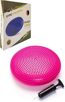 Balance Pad Balance Disc Balance Pad 33cm Pink with Gymo Pump