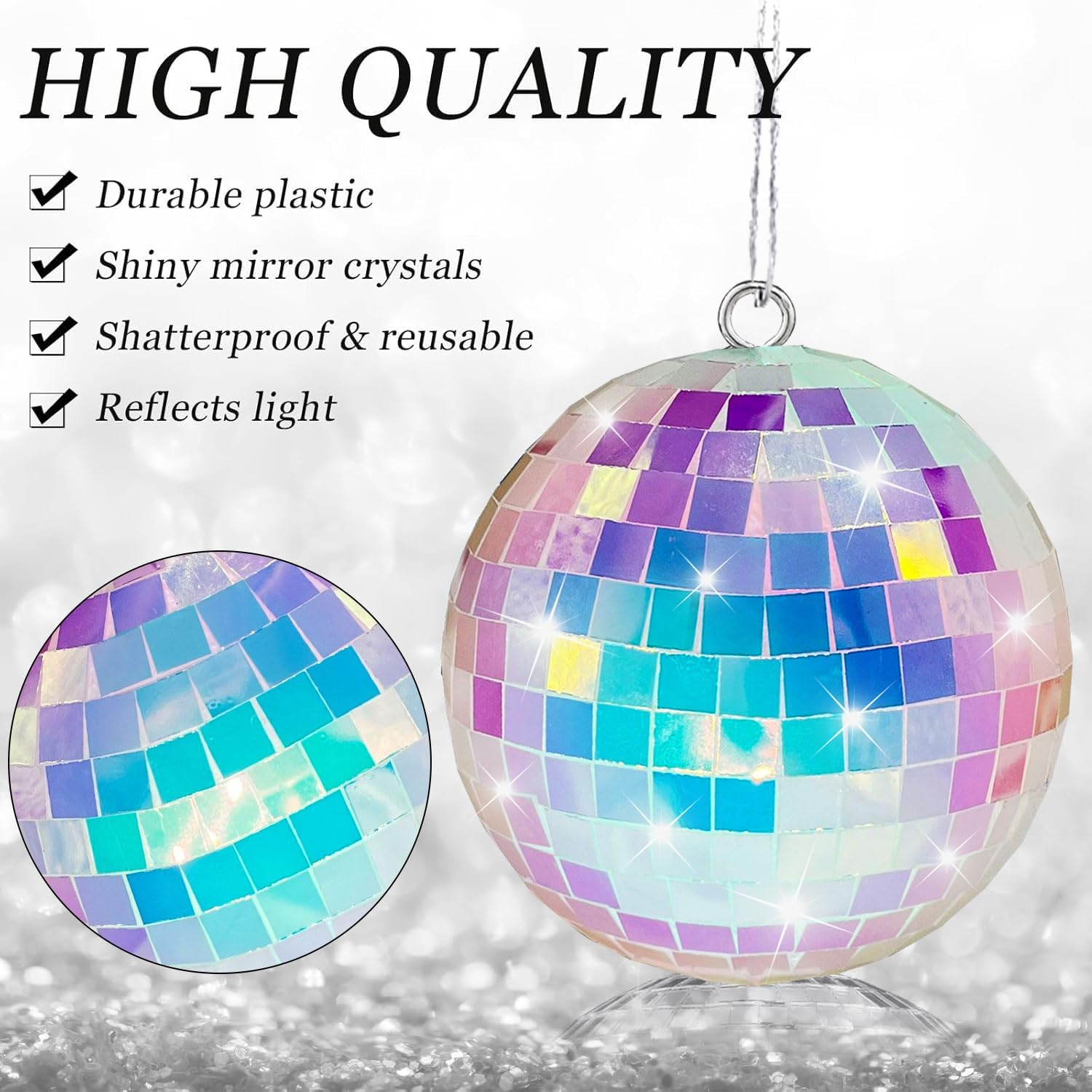 Bola de Discoteca,Bola de Discoteca con Espejo,Bola de Discoteca para Fiesta,Bola de Espejos para Colgar,Bolas de Espejo Colgantes,Deco Bola de Disco,Colgar Disco Ball,Bolas de Discoteca
