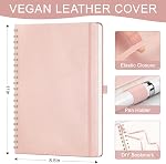 AHGXG Lined Spiral Notebook, 110 Pages, A4 Size (8.5" × 11") | PU Leather Cover, 100 GSM Paper, for Students & Professionals, School, Work & Daily Writing (Rose gold)