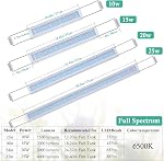 HITOP Plein spectre LED Lumière de l'aquarium – 12” 16” Classic Fish Tank Light avec RGB LEDs, avec minuterie et supports extensibles stables
