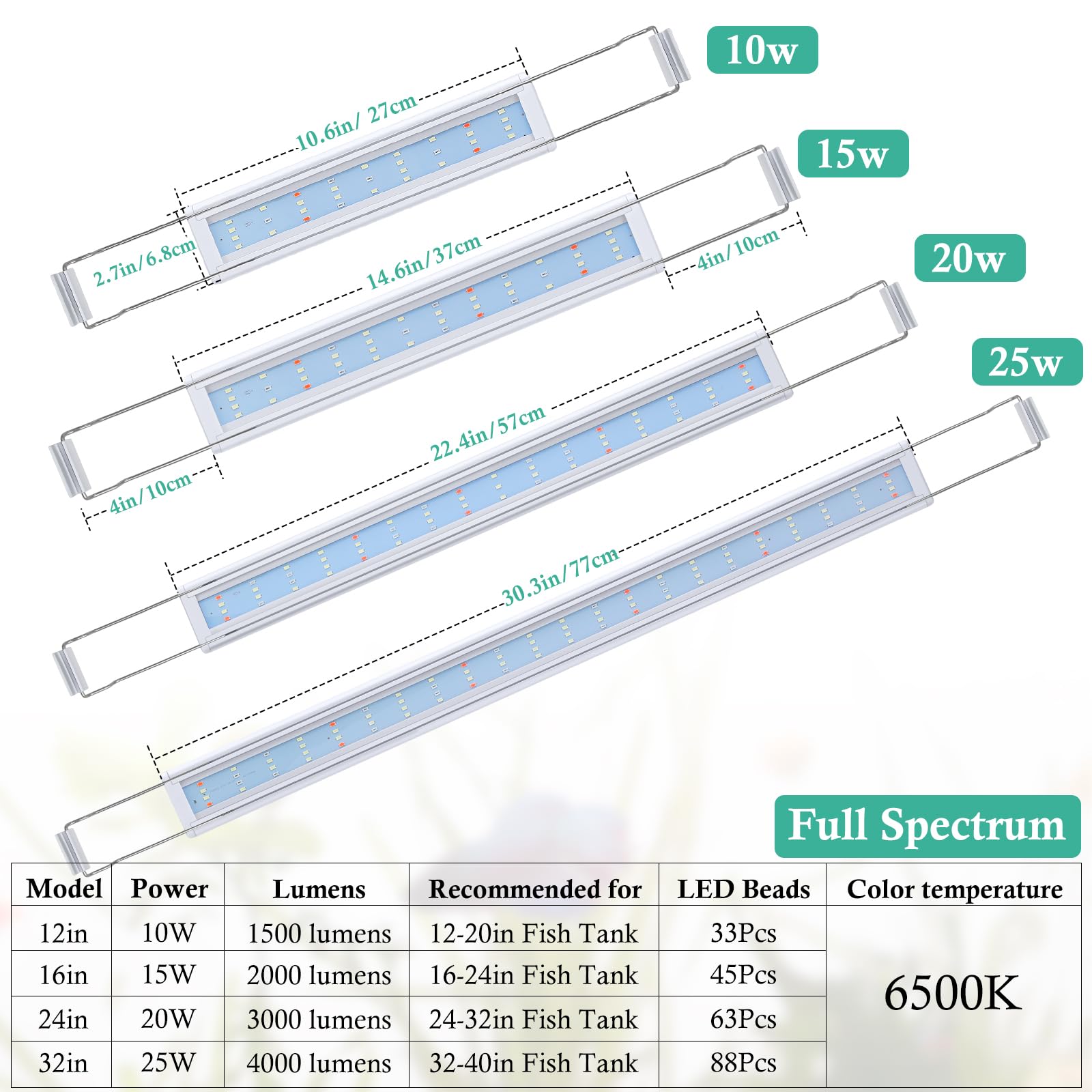 HITOP Full Spectrum LED Aquarium Light – 16-24” Classic Fish Tank Light with Timer, Aquarium Plant Light with Stable Extendable Brackets (16-24in) - image 7