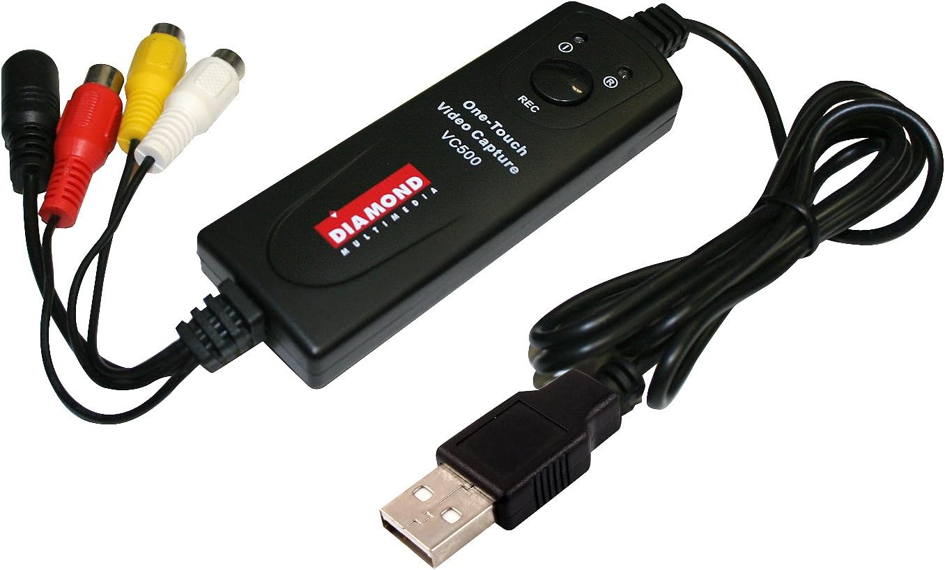 Diamond VC500SE One Touch VHS & Camcorder to Digital Video Converter for Windows 11 & 10