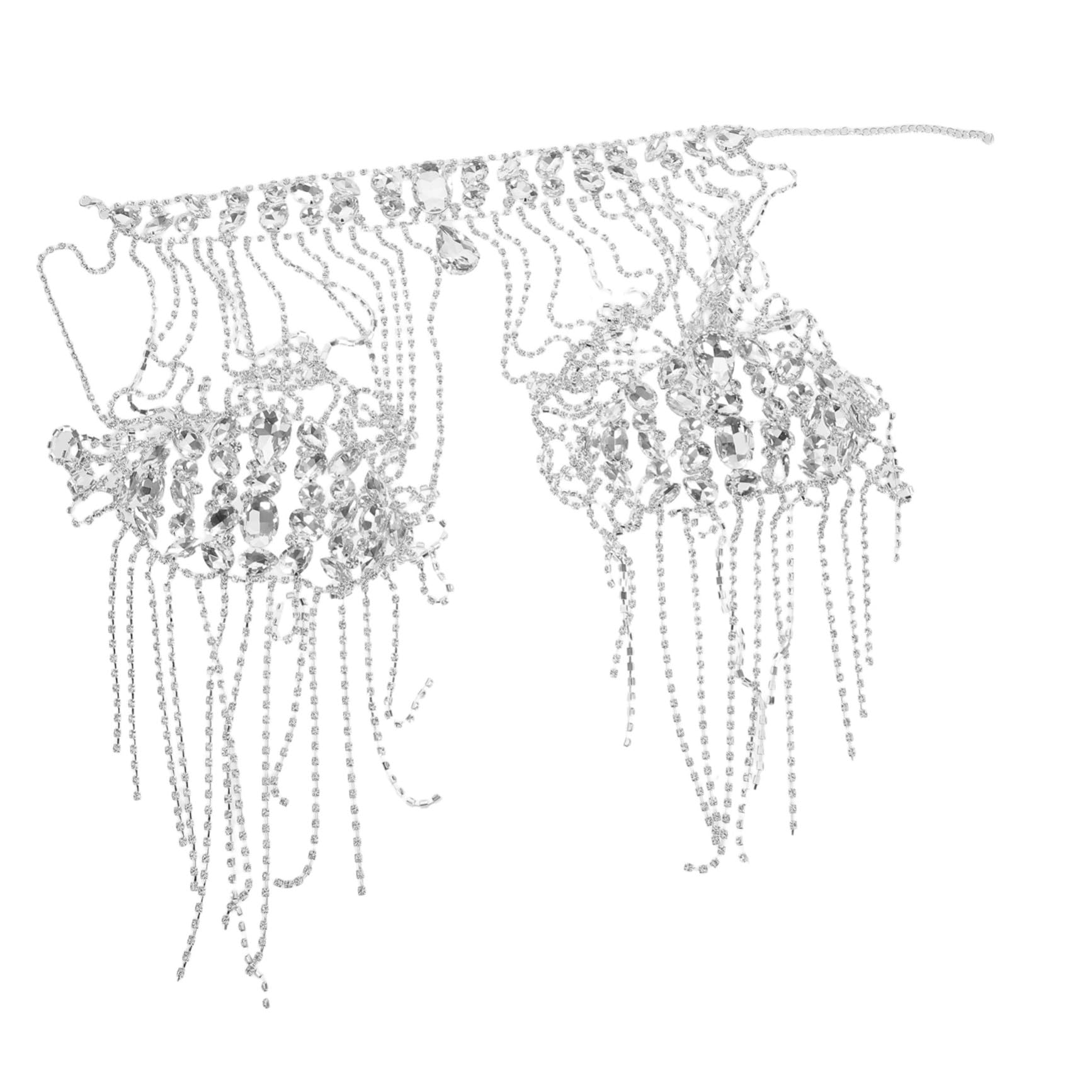 Mipcase Collana Catena per Spalla Strass e Nappe da Donna Catena per Corpo Frange Gioiello per Eventi e Serate