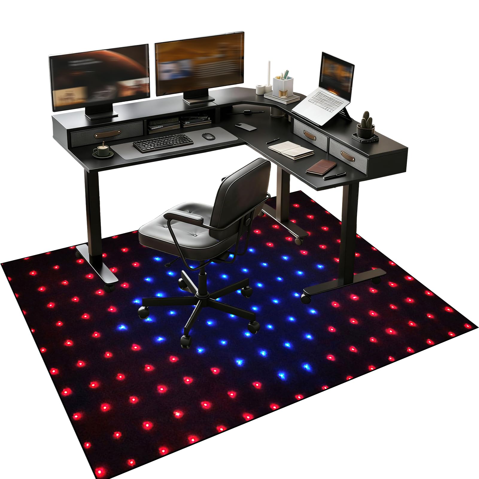 Tapis Chaise de Bureau Gaming antidérapant, Tapis Protection Sol Chaise Bureau, Tapis de Sol Bureau Tissu, Tapis de Sol pour Bureau Plancher de Bois, Tapis de Protection en carrelage 200 x 230 cm