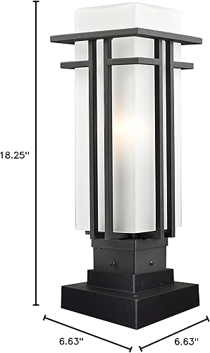 Miniatura 2 de Z-Lite 549PHM-SQPM-BK - Luz de montaje en muelle para exteriores con acabado de aluminio negro, pantalla de ópalo mate