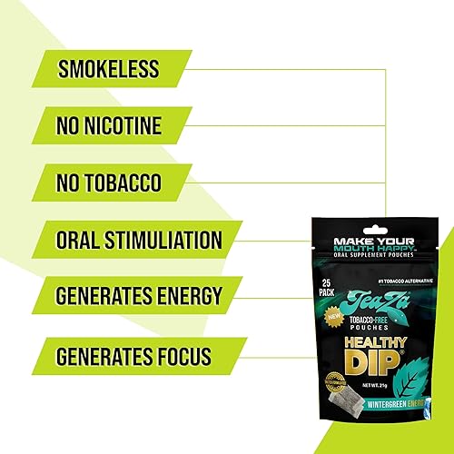 Vista 47 de Teaza Bolsas energéticas a base de hierbas, para masticar tabaco, alternativa sin nicotina, tabaco alternativo y inmersión saludable, sabor tropical