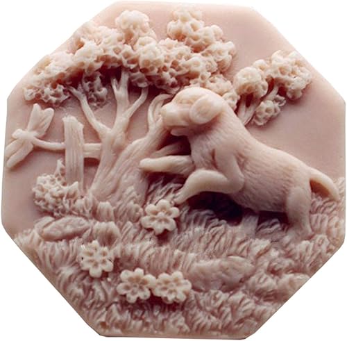Grainrain Molde de jabón de silicona artesanal para perros, molde para hacer velas, resina, molde hecho a mano (11503)