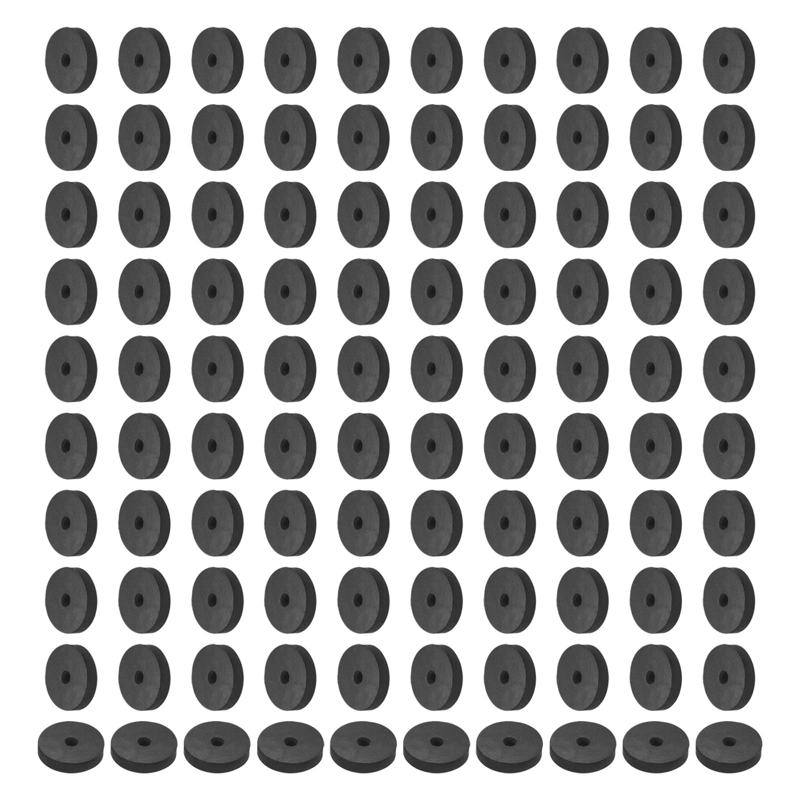 PATIKIL 100 Pcs Flat Rubber Washers 0.24" ID 1.18" OD 0.06" Thickness Sealing Rubber Spacer Gasket for Bolts Faucets Screws Hose Plumbing Black
