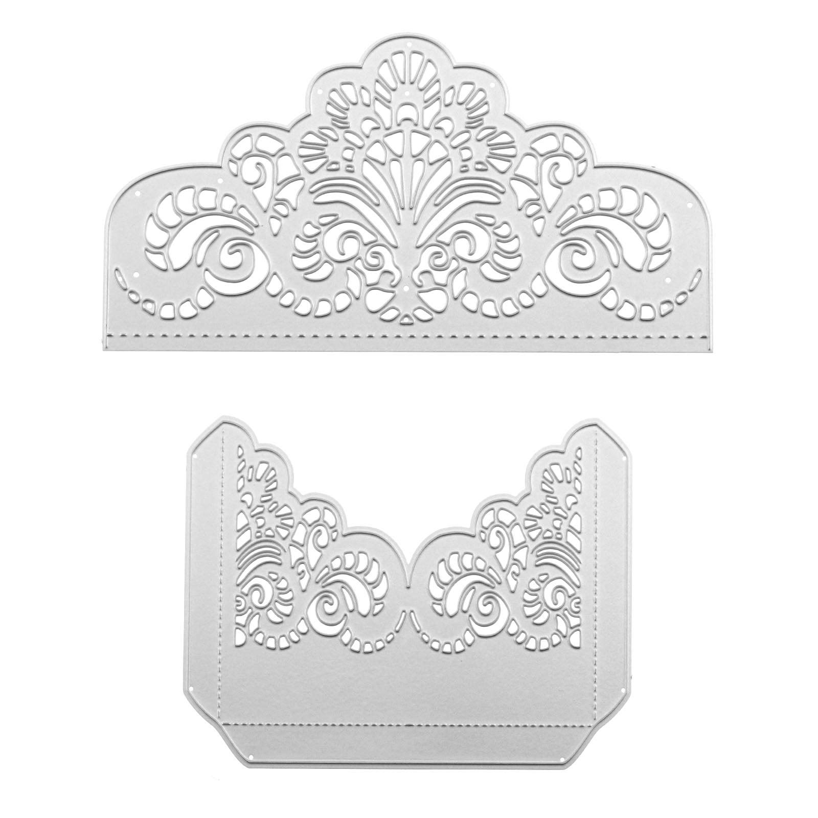 2Pcs Kit de troqueles para invitaciones en relieve, artesanías hechas a mano para la boda, el aniversario, las plantillas de bricolaje, los sobres y las tarjetas de papel