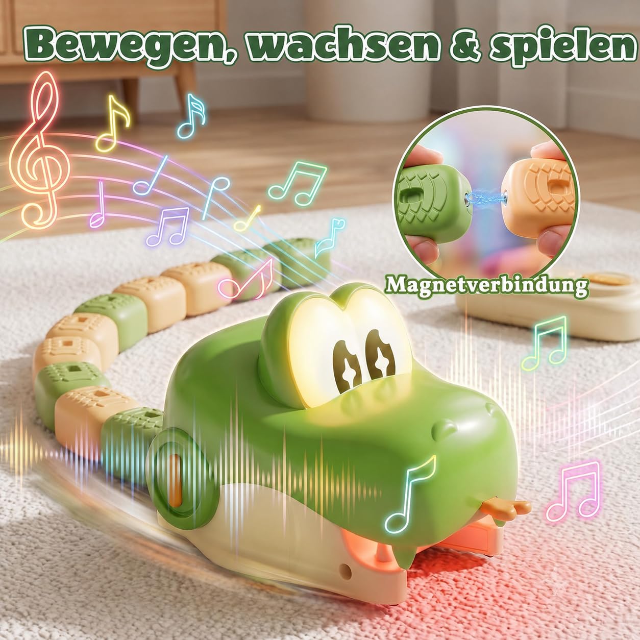 Umikk Magnetic Snake Game, Ferngesteuerte Schlange mit Licht